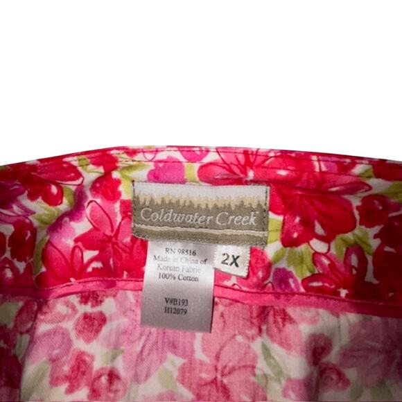 Coldwater Creek Skirt Pink Short Floral Wrap Tie Front Sz 2X - Picture 5 of 9